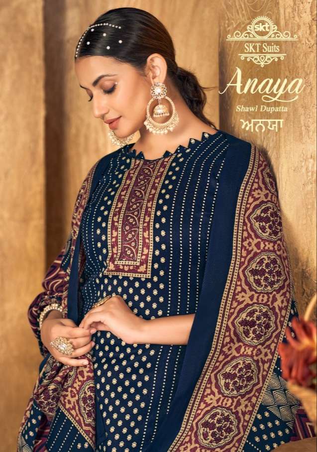 ANAYA BY SKT SUITS 71001 TO 71008 SERIES PASMINA PRINT DRESSES