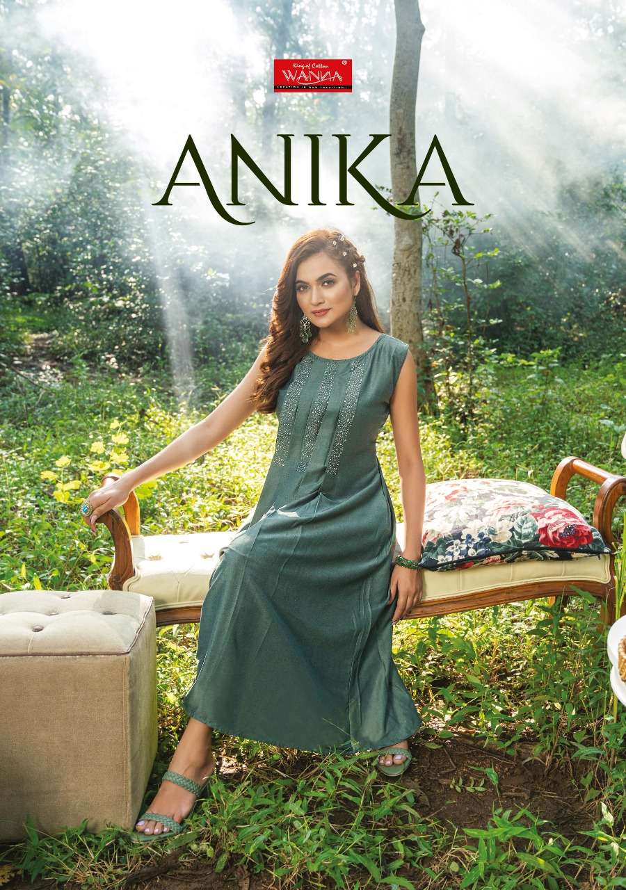 ANIKA BY WANNA LOOKS 101 TO 107 SERIES CHINON SILK KURTIS