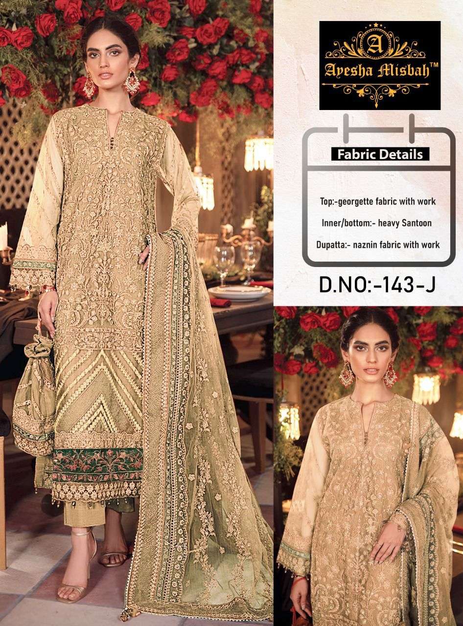 AYESHA MISBAH 143 NX BY ASLIWHOLESALE GEORGETTE WORK PAKISTANI DRESSES