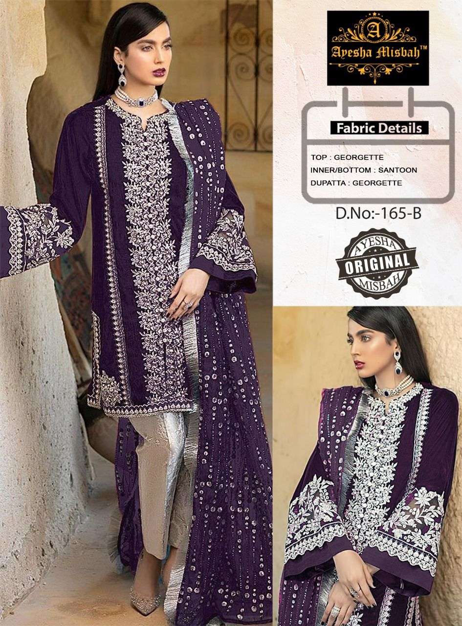 AYESHA MISBAH 165 COLOURS BY ASLIWHOLESALE HEAVY GEORGETTE DRESSES