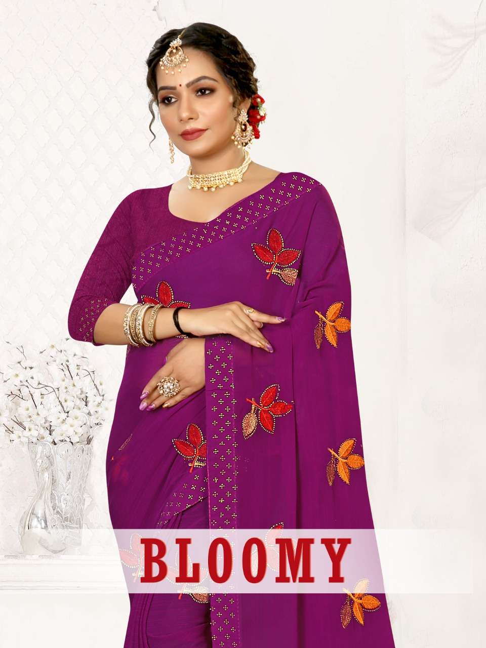 BLOOMY BY RONISHA FASHION DESIGNER ZOMATO THREAD WORK SAREES