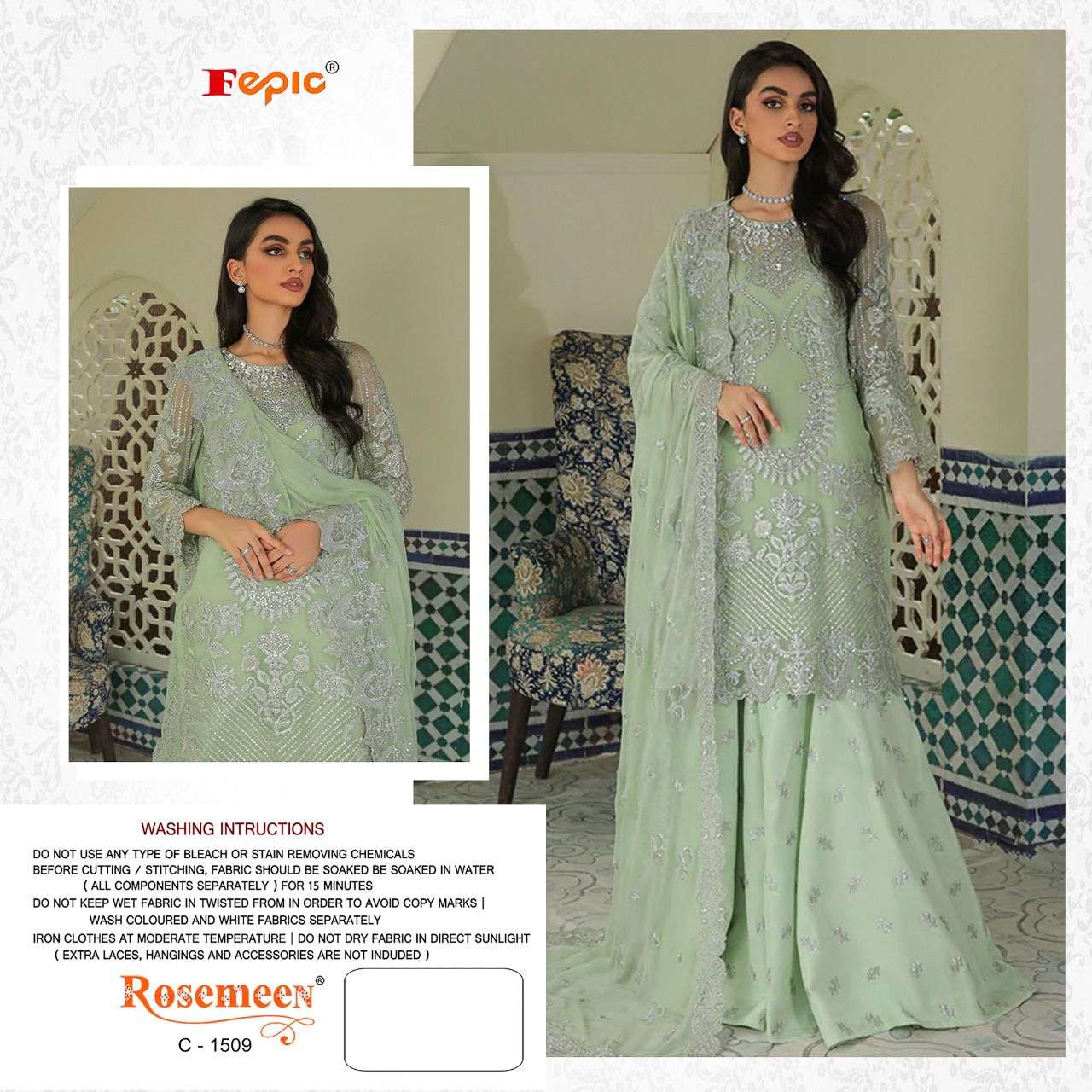 C-1509 HIT DESIGN BY FEPIC GEORGETTE EMBROIDERY DRESS