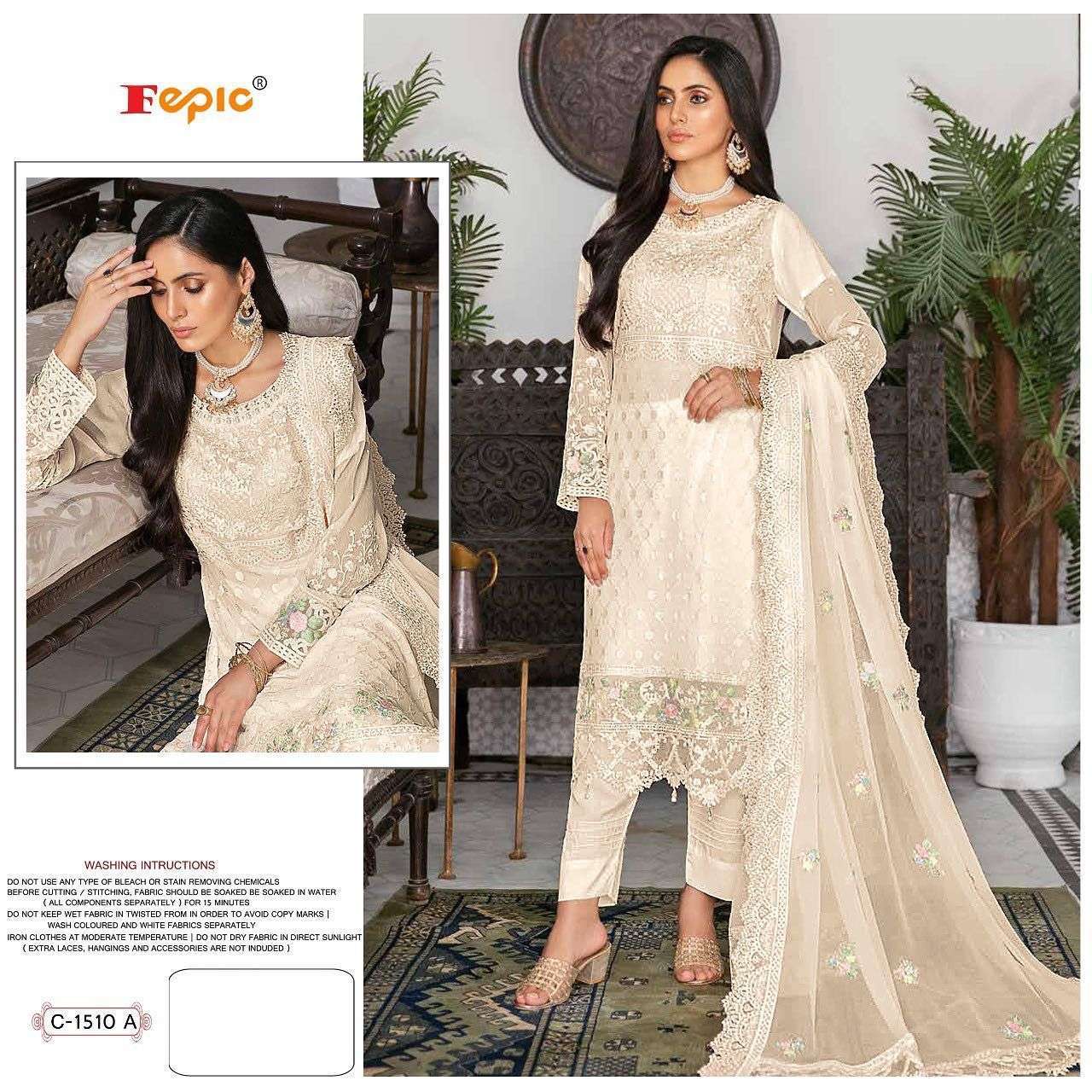 C-1510 COLOURS BY FEPIC 1510-A TO 1510-D SERIES GEORGETTE EMBROIDERY DRESSES