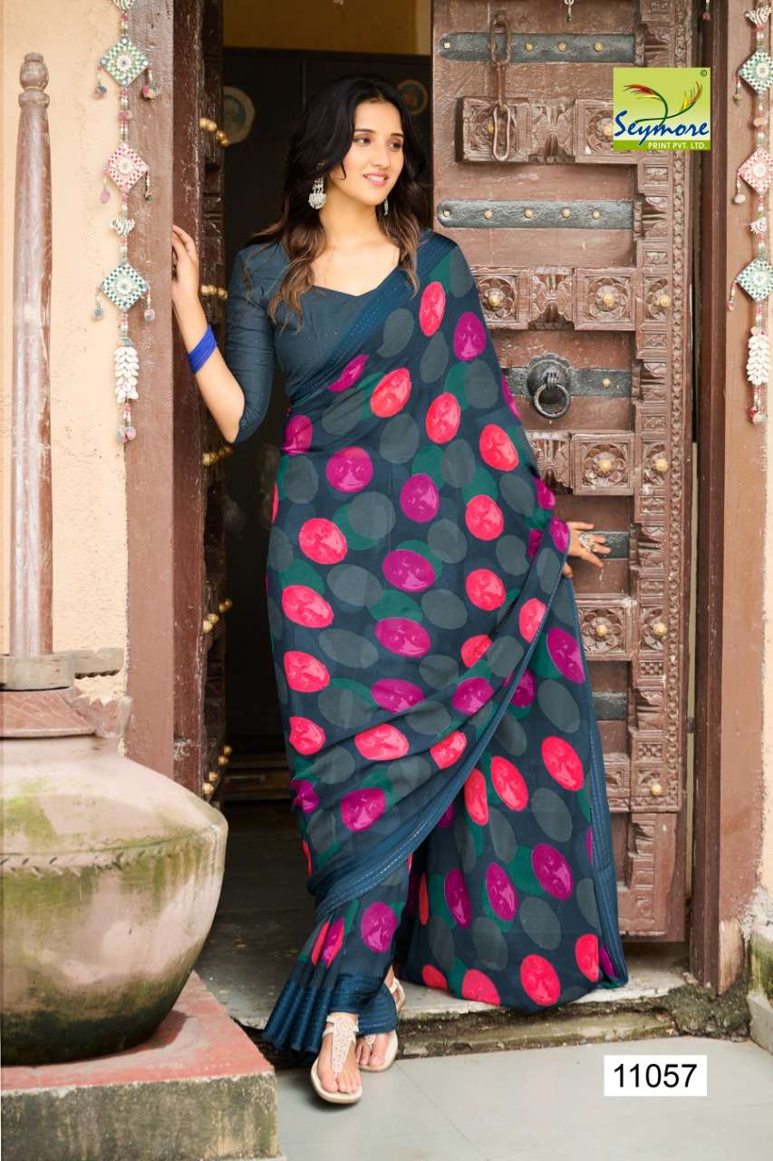 CHHAYA BY SEYMORE PRINTS 11057 TO 11074 SERIES GEORGETTE SAREES