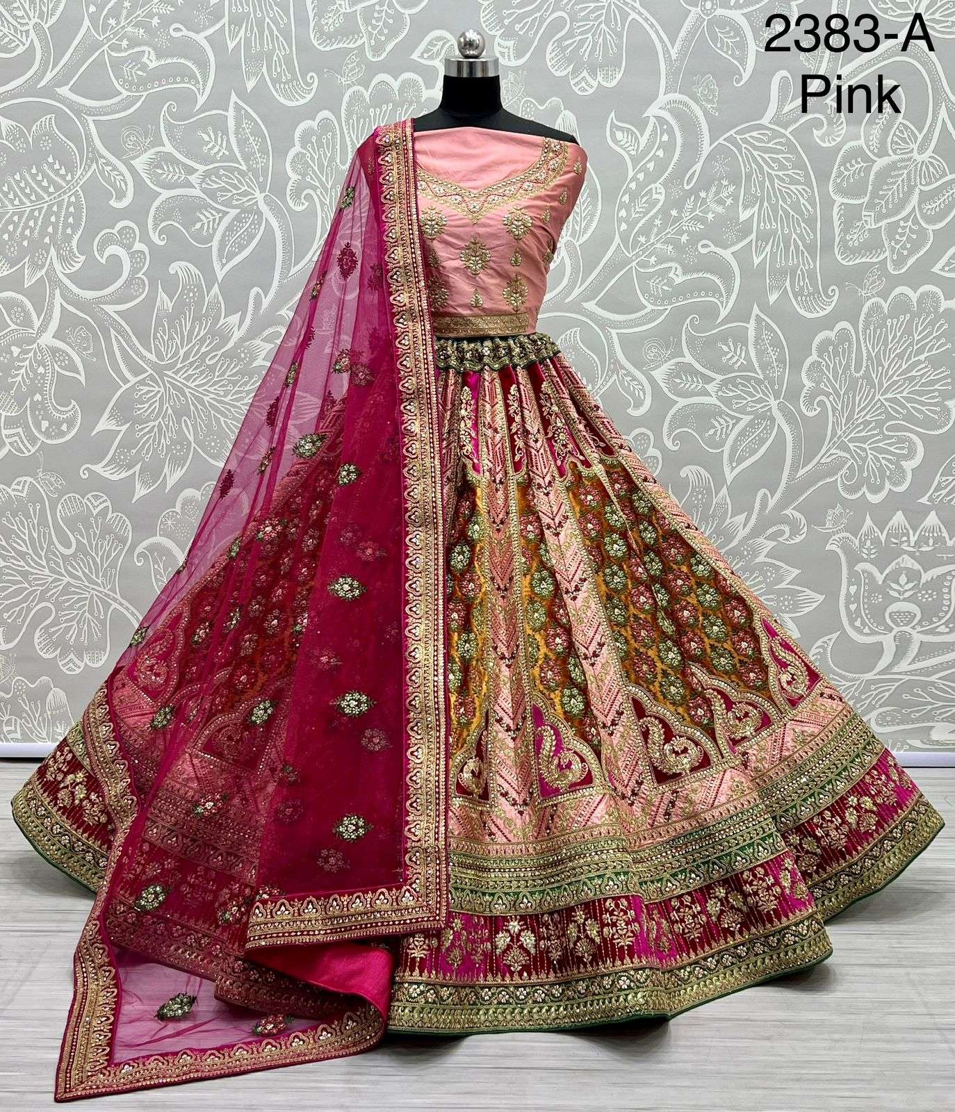 CODE-2383 COLOURS BY ASLIWHOLESALE MATKA SILK BRIDAL LEHENGAS