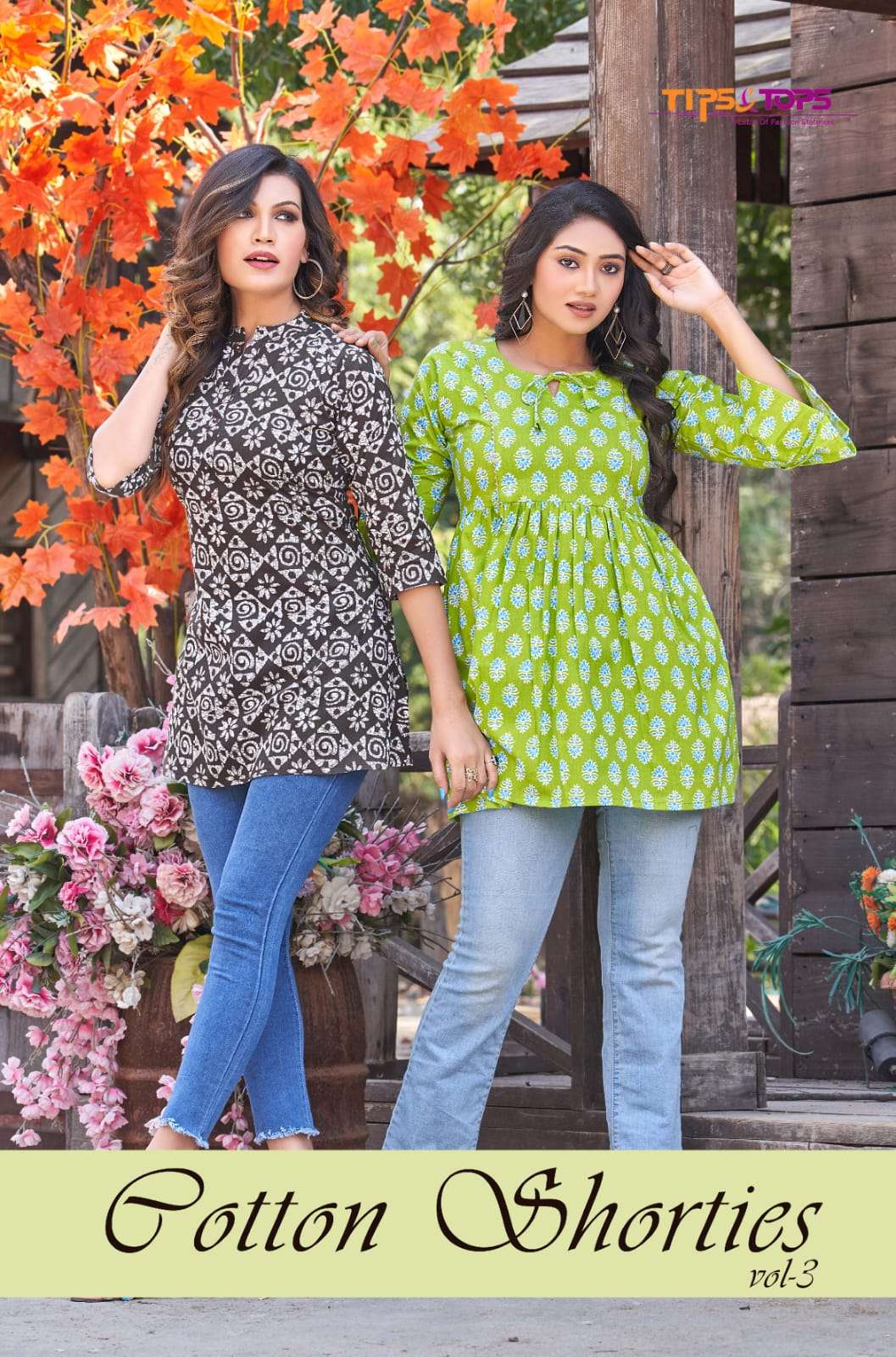 COTTON SHORTIES VOL-3 BY TIPS & TOPS 1001 TO 1009 SERIES COTTON PRINT TOPS