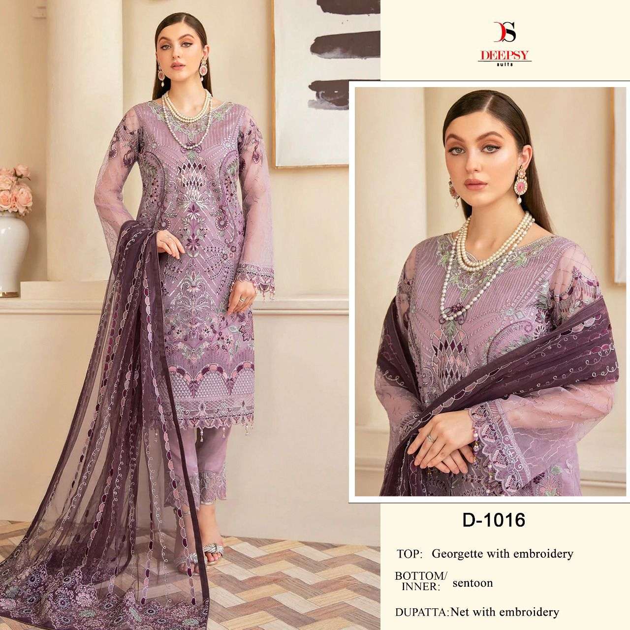 D-1016 HIT DESIGN BY DEEPSY SUITS GEORGETTE EMBROIDERY DRESS