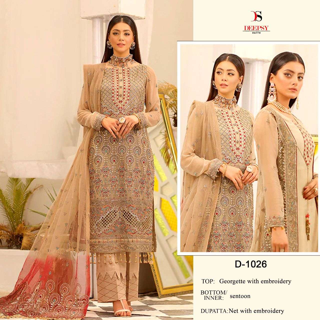 D-1026 HIT DESIGN BY DEEPSY SUITS GEORGETTE PAKISTANI DRESS