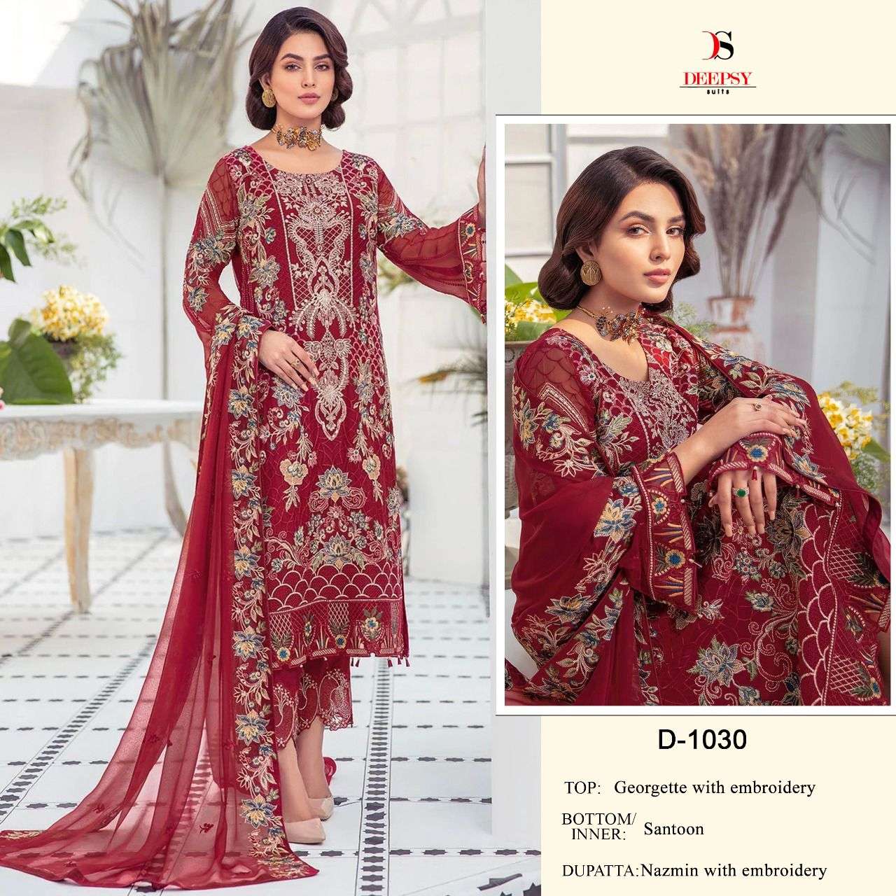 D-1030 HIT DESIGN BY DEEPSY SUITS GEORGETTE EMBROIDERY DRESS