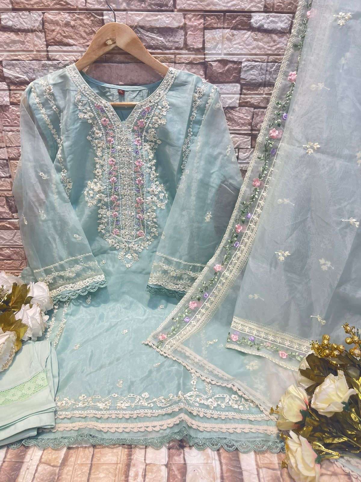 D-262 HIT DESIGN BY DEEPSY SUITS ORGANZA EMBROIDERY STITCHED DRESS