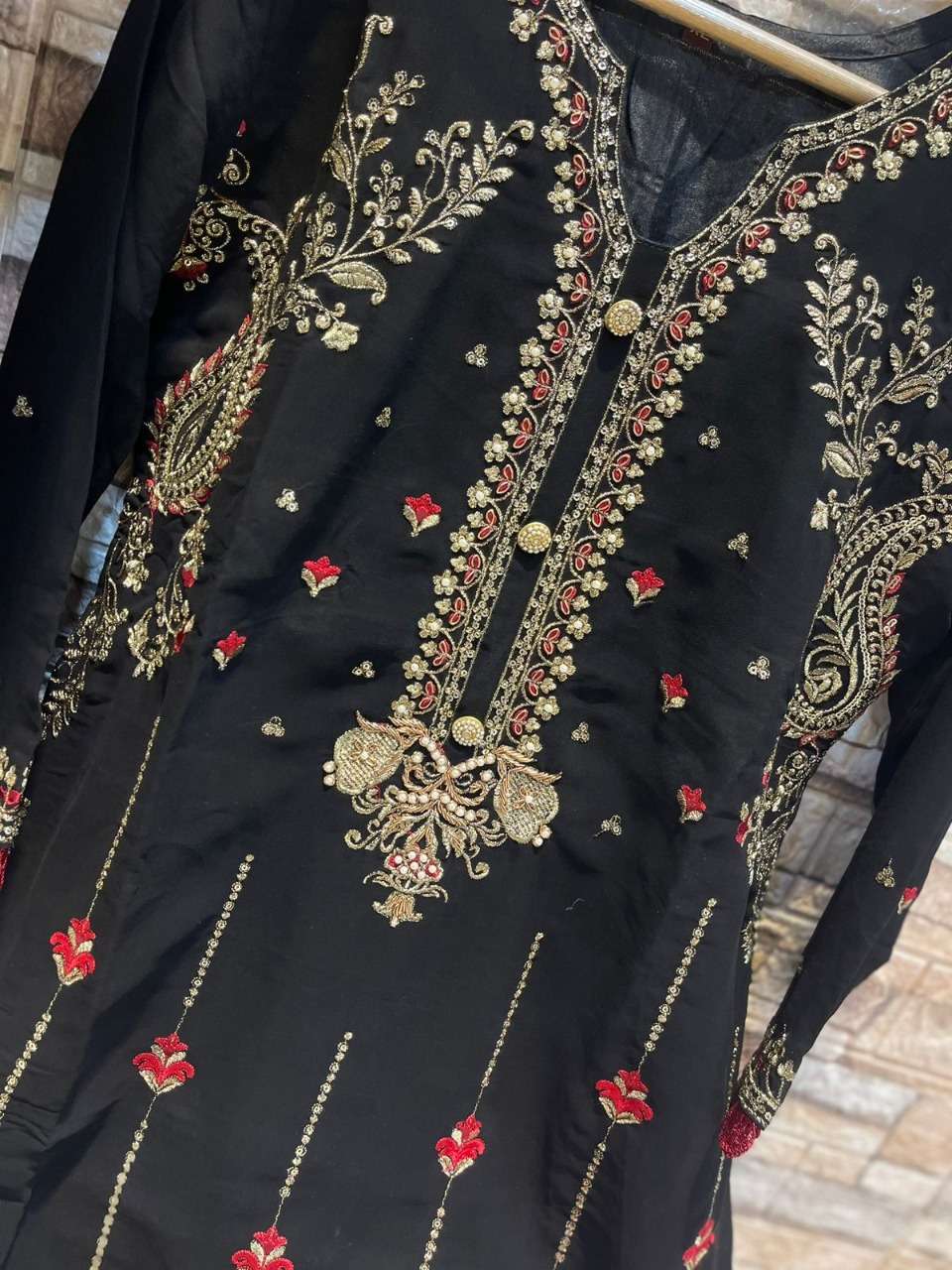 D-279 BLACK HIT DEISGN BY DEEPSY SUITS GEORGETTE EMBROIDERY STITCHED DRESS