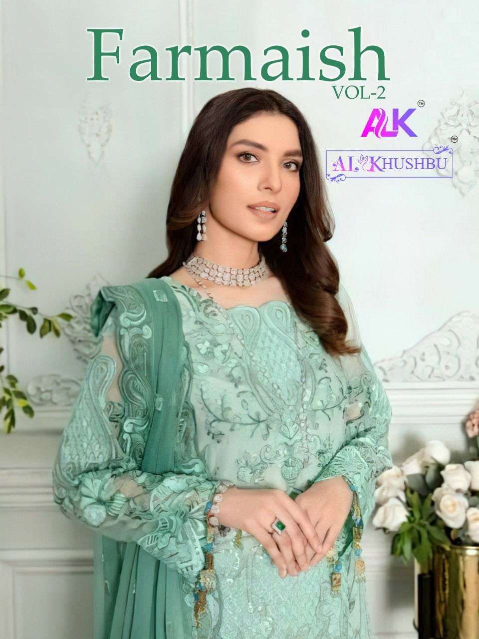 FARMAISH VOL-2 BY AL KHUSHBU 2097 TO 2099 SERIES FAUX GEORGETTE EMBROIDERY DRESSES