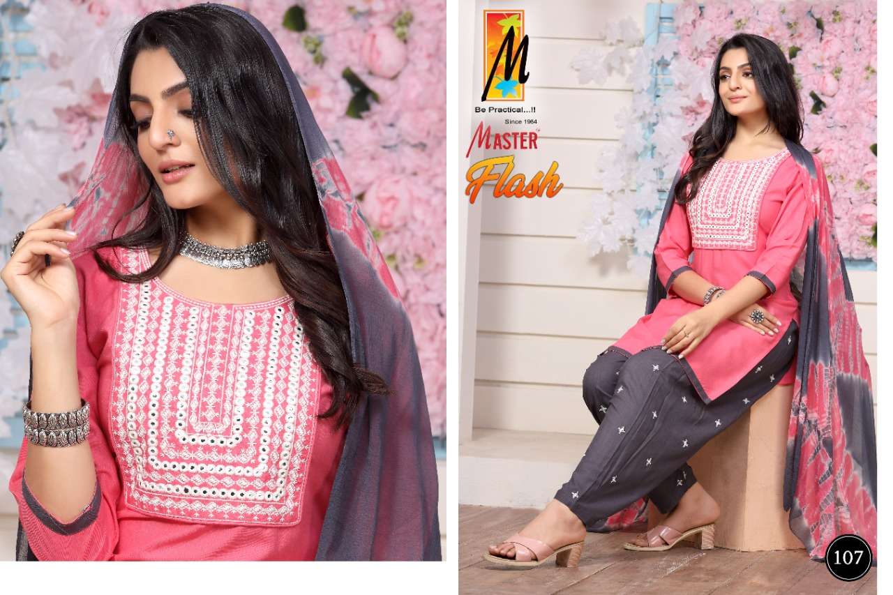 FLASH BY MASTER 101 TO 108 SERIES RAYON EMBROIDERY STITCHED DRESSES