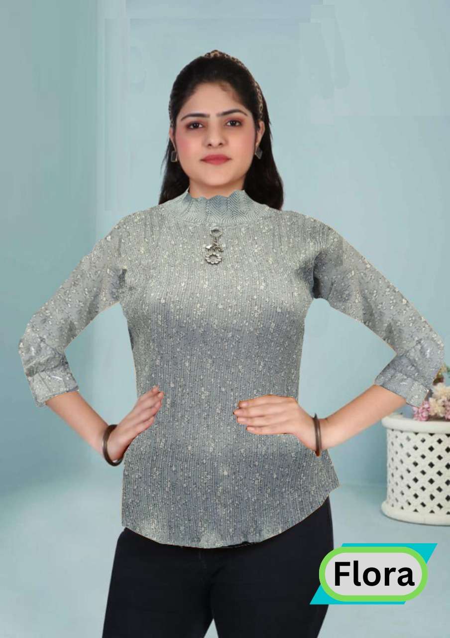 FLORA BY ASLIWHOLESALE DESIGNER GEORGETTE PRINT TOPS