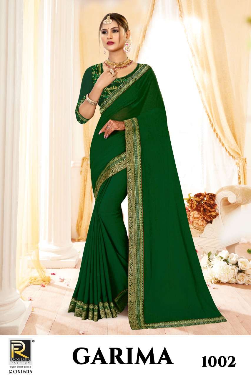 GARIMA BY RONISHA FASHION 1001 TO 1008 SERIES FANCY WORK SAREES