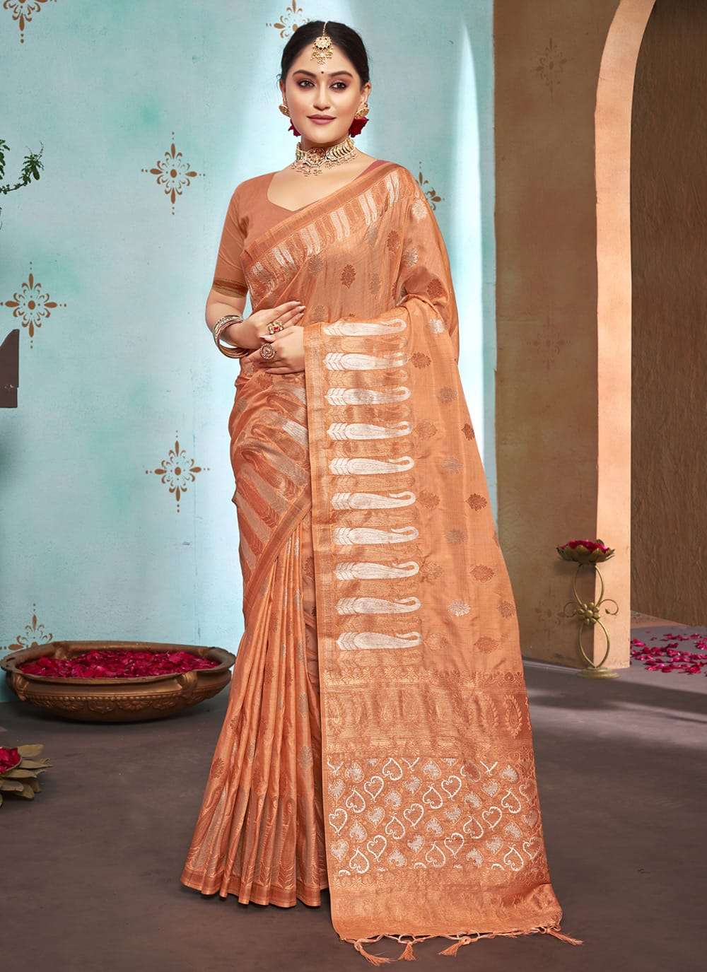 GULZAR SILK BY SANGAM PRINTS DESIGNER COPPER ZARI WORK SILK SAREES