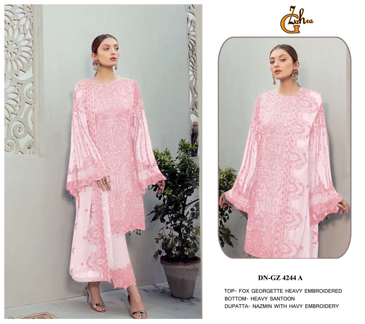 GZ-4244 COLOURS BY GZAHRA 4244-A TO 4244-D SERIES FAUX GEORGETTE DRESSES