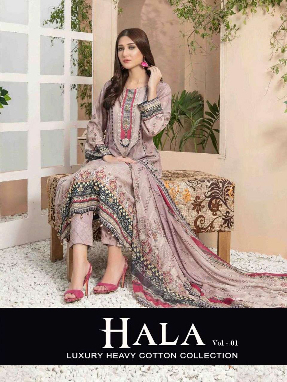 HALA VOL-1 BY ASLIWHOLESALE 001 TO 006 SERIES COTTON PRINT PAKISTANI DRESSES