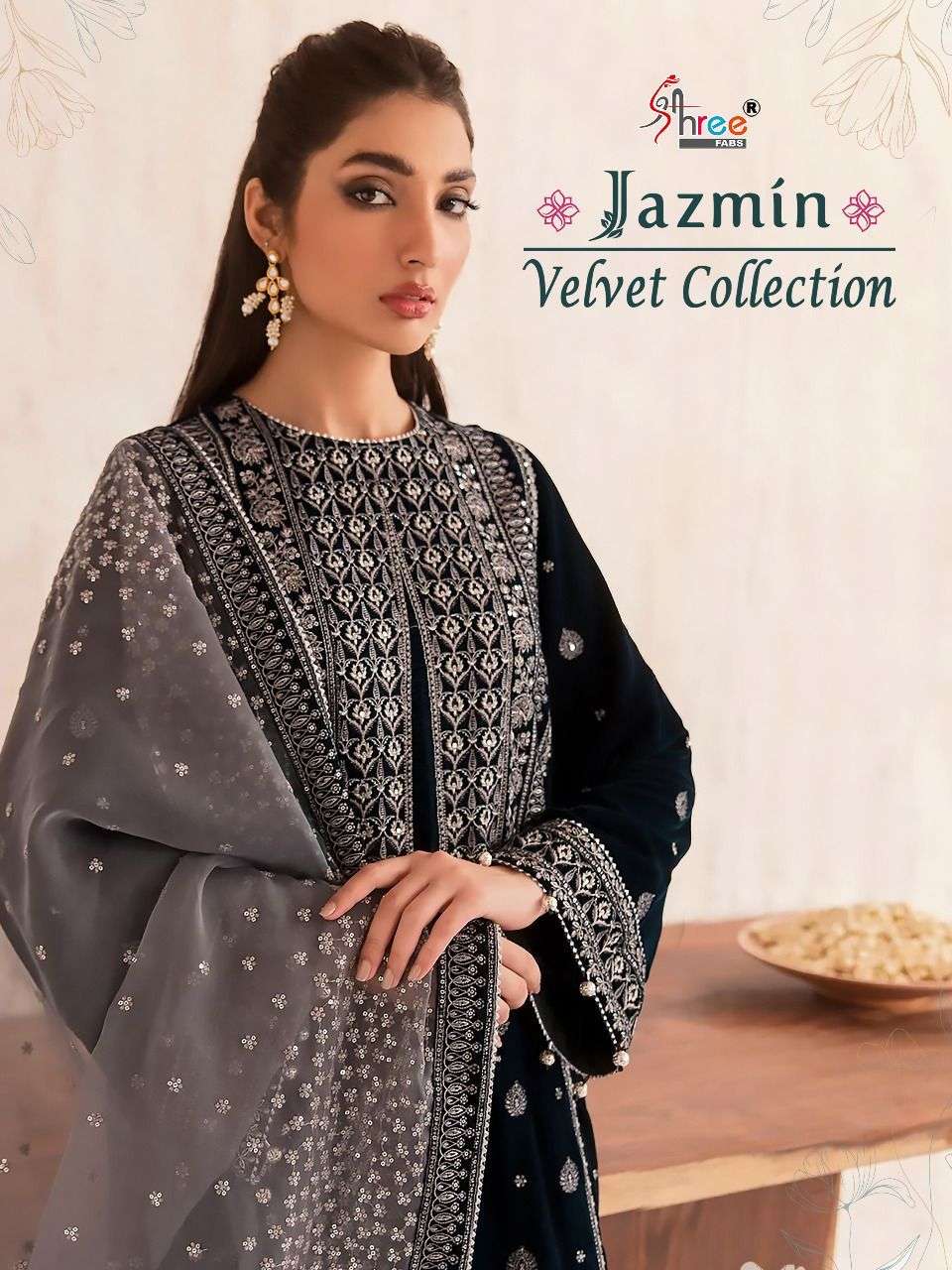 JAZMIN VELVET COLLECTION BY SHREE FABS 2452 TO 2455 SERIES VELVET PAKISTANI DRESSES