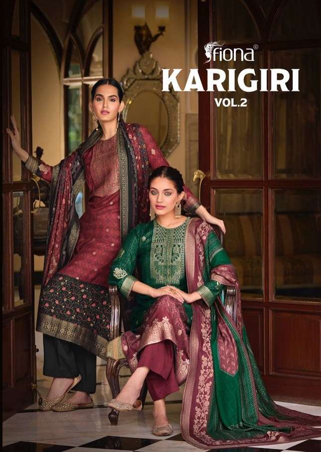 KARIGIRI BY FIONA 51301 TO 51306 SERIES PASHMINA JACQUARD WORK DRESSES