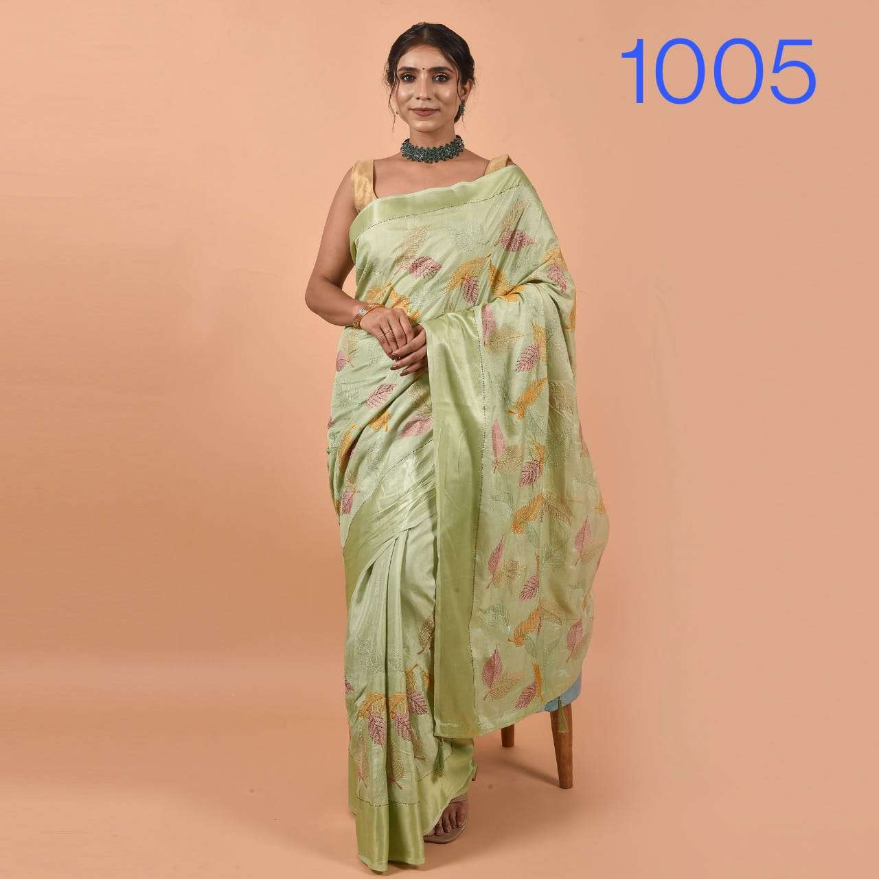 KAVIYA BY ASLIWHOLESALE 1001 TO 1007 SERIES SATIN WORK SAREES