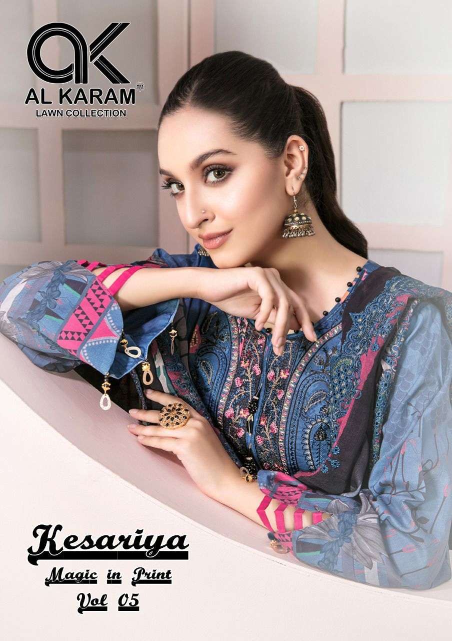 KESARIYA MAGIC PRINT VOL-5 BY AL KARAM 5001 TO 5006 SERIES COTTON PRINT DRESSES