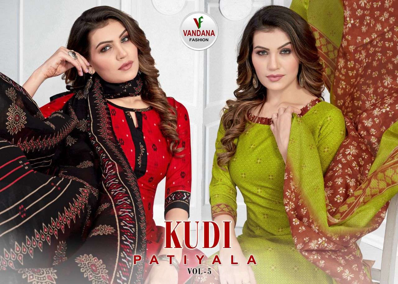 KUDI PATIYALA VOL-5 BY VANDANA FASHION 5001 TO 5012 SERIES COTTON PRINT DRESSES