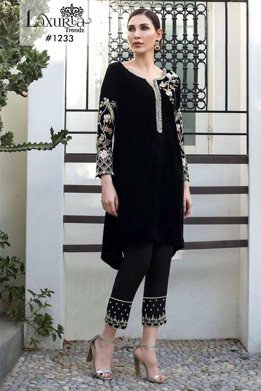 LAXURIA 1233 HIT DESIGN BY LAXURIA TRENDZ VELVET PAKISTANI TUNICS