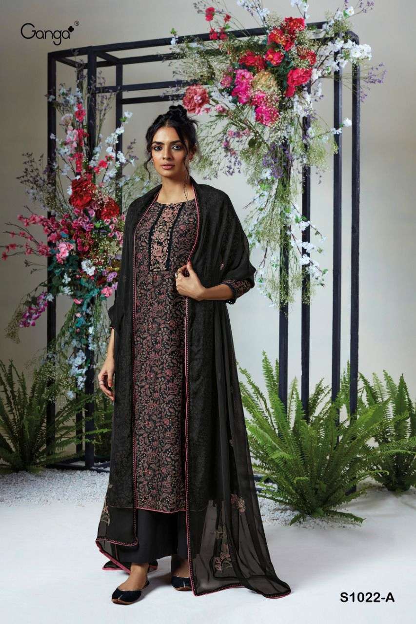 LYLA 1022 BY GANGA FASHION 1022-A TO 1022-C SERIES SILK DRESSES