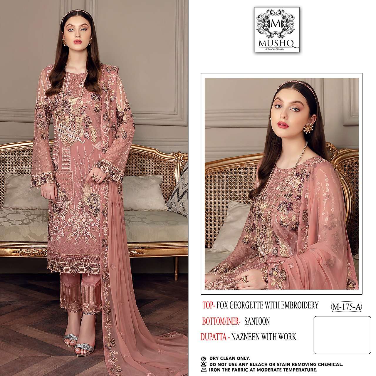 M-175 COLOURS BY MUSHQ 175-A TO 175-C SERIES FAUX GEORGETTE DRESSES