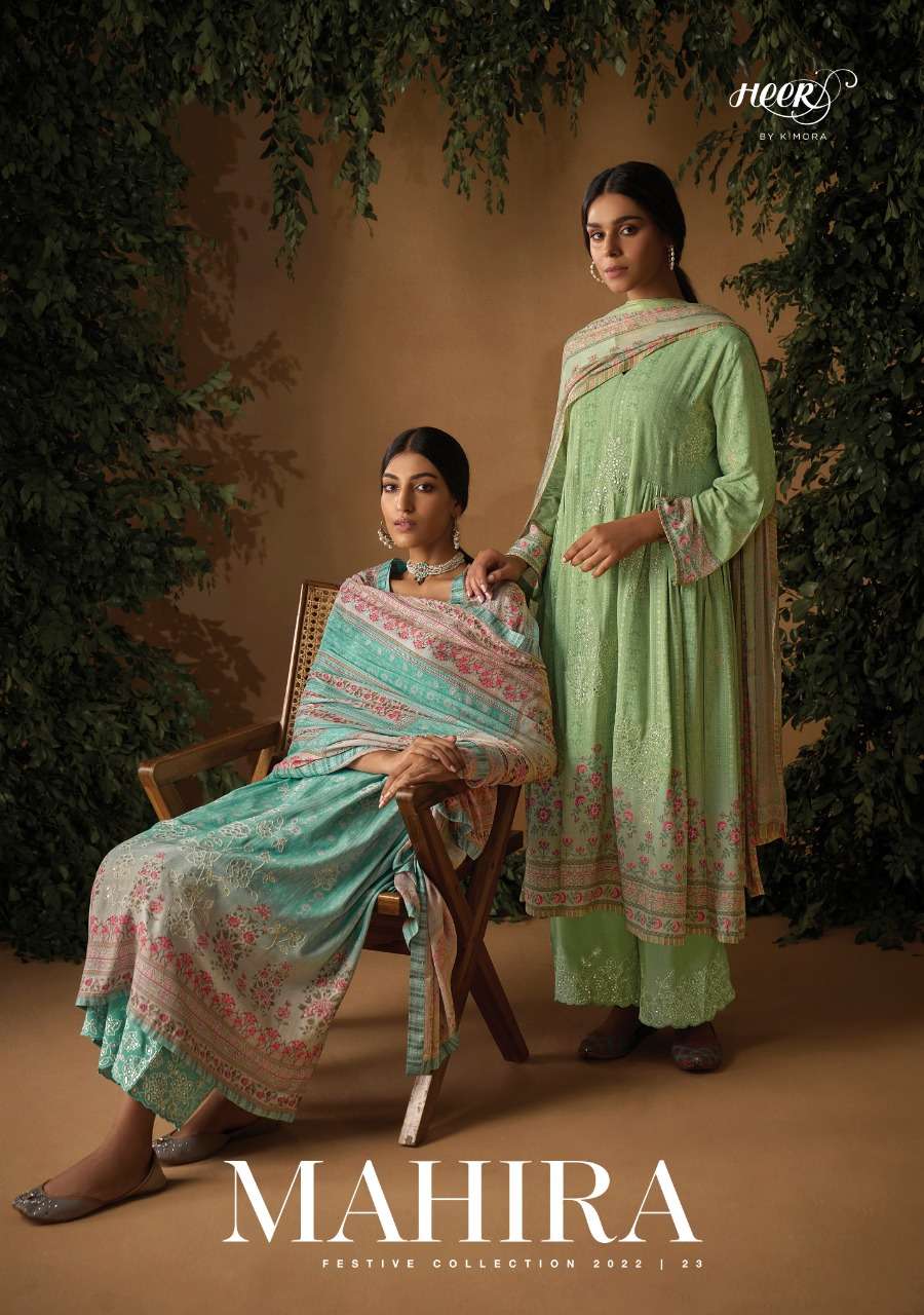 MAHIRA BY HEER 8851 TO 8858 SERIES HEAVY DESIGNER MUSLIN SILK DRESSES