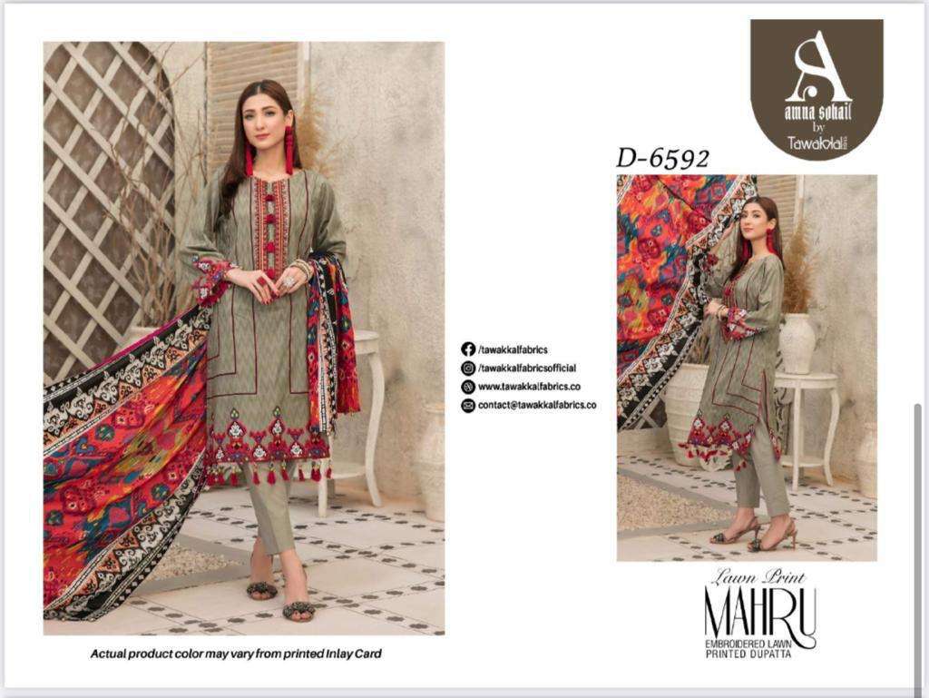 MAHRU BY ASLIWHOLESALE 6592 TO 6593 SERIES LAWN EMBROIDERY DRESSES