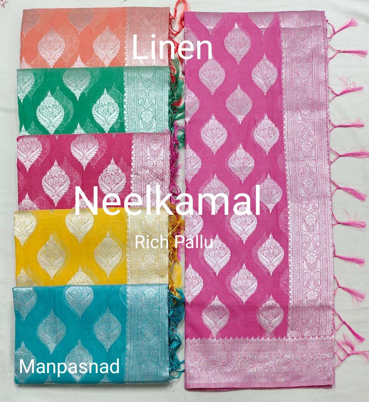 MANPASAND VOL-1 BY NEELKAMAL SAREES INDIAN DESIGNER LINEN SAREES