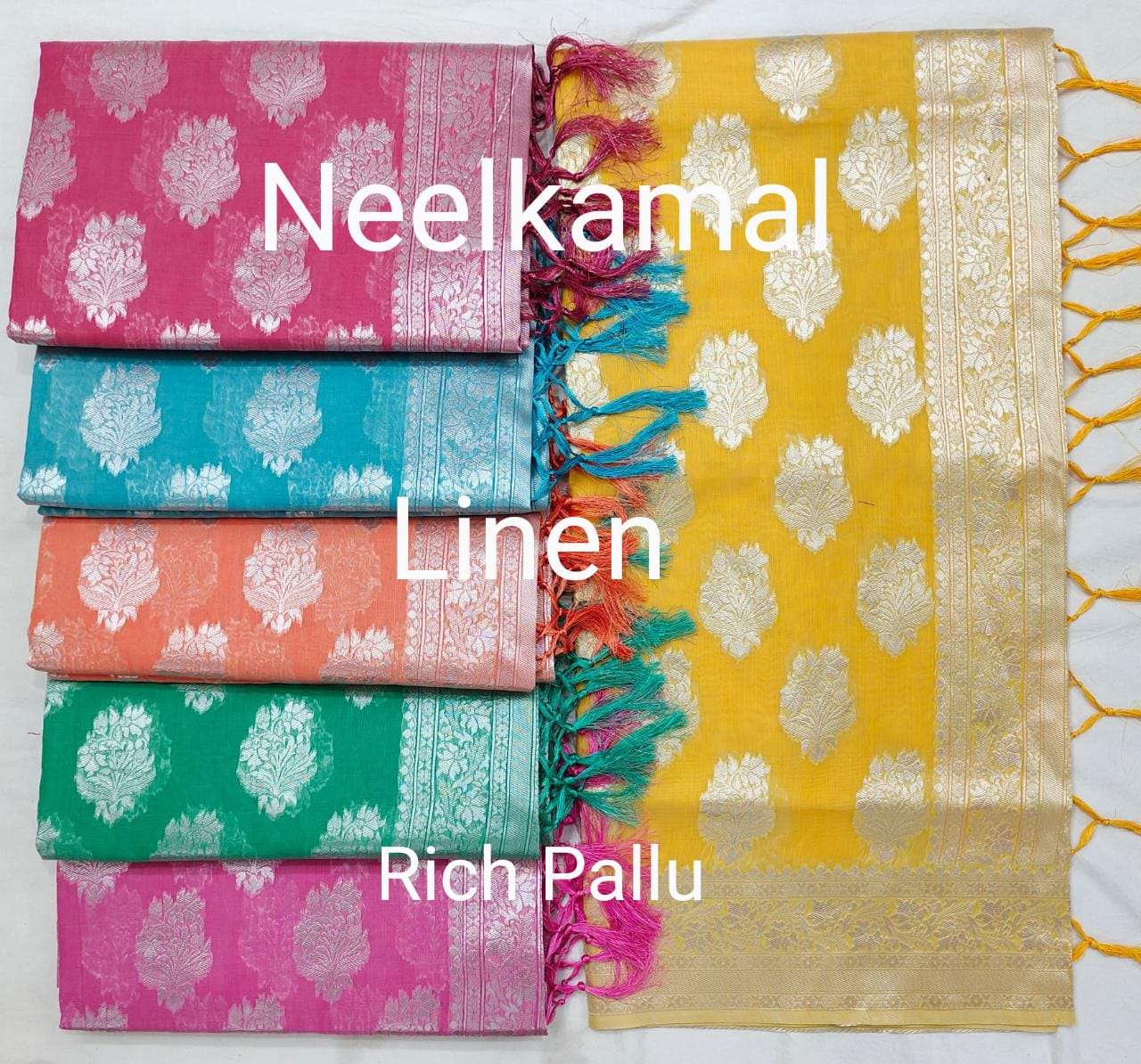 MANPASAND VOL-2 BY NEELKAMAL SAREES INDIAN DESIGNER LINEN SAREES