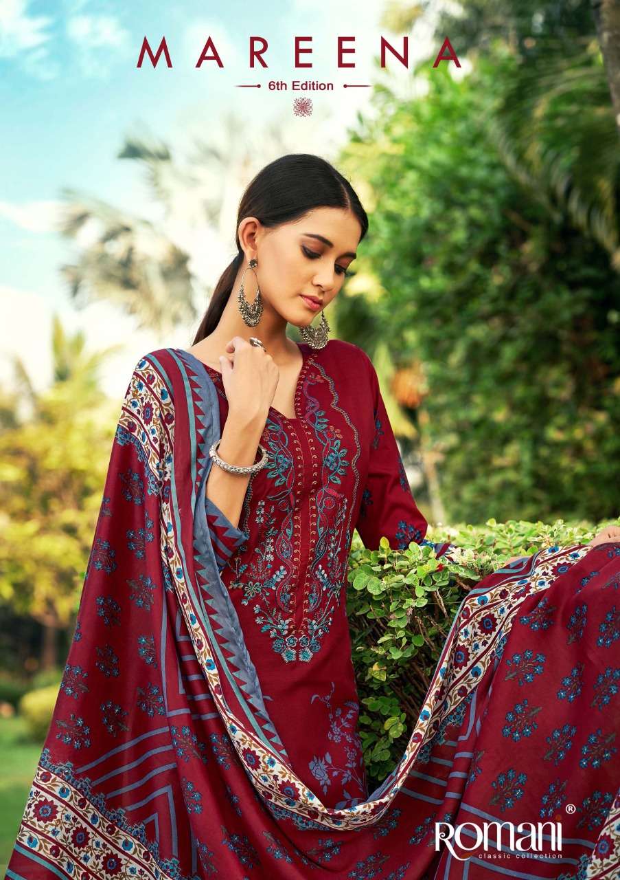 MAREENA VOL-6 BY ROMANI 1068-001 TO 1068-10 SERIES COTTON EMBROIDERY DRESSES