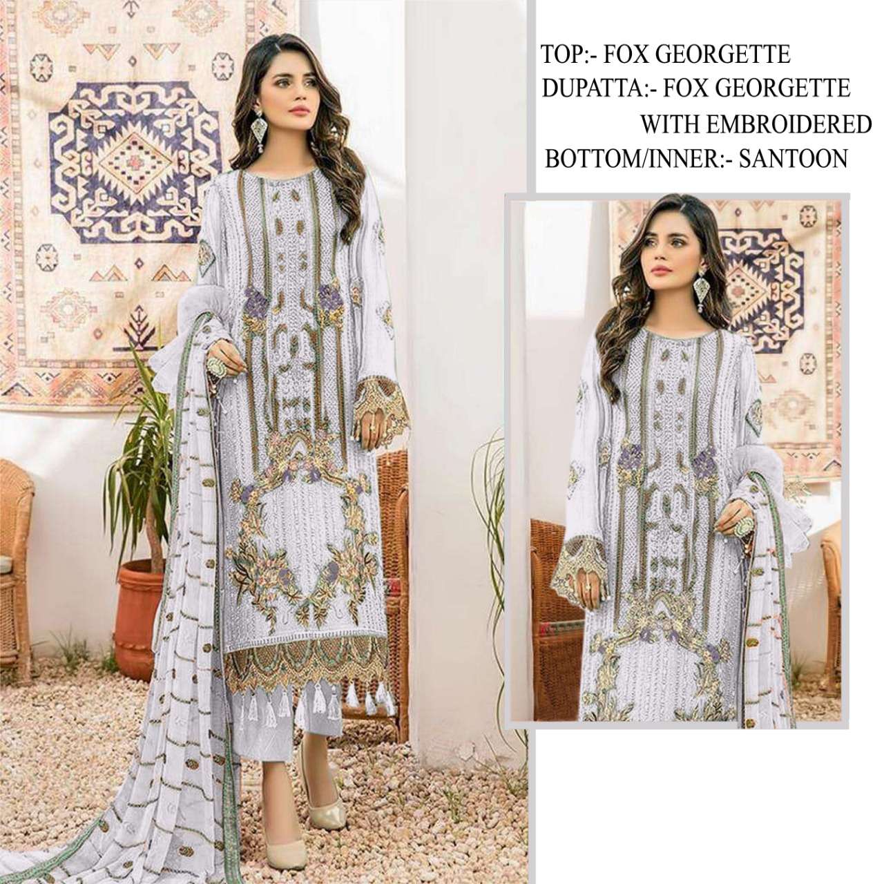 MARIA-065 COLOURS BY ASLIWHOLESALE HEAVY GEORGETTE PAKISTANI DRESSES