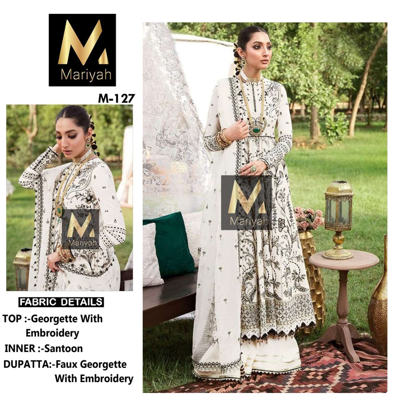 MARIYAH M-127 BY ASLIWHOLESALE GEORGETTE EMBROIDERY DRESS