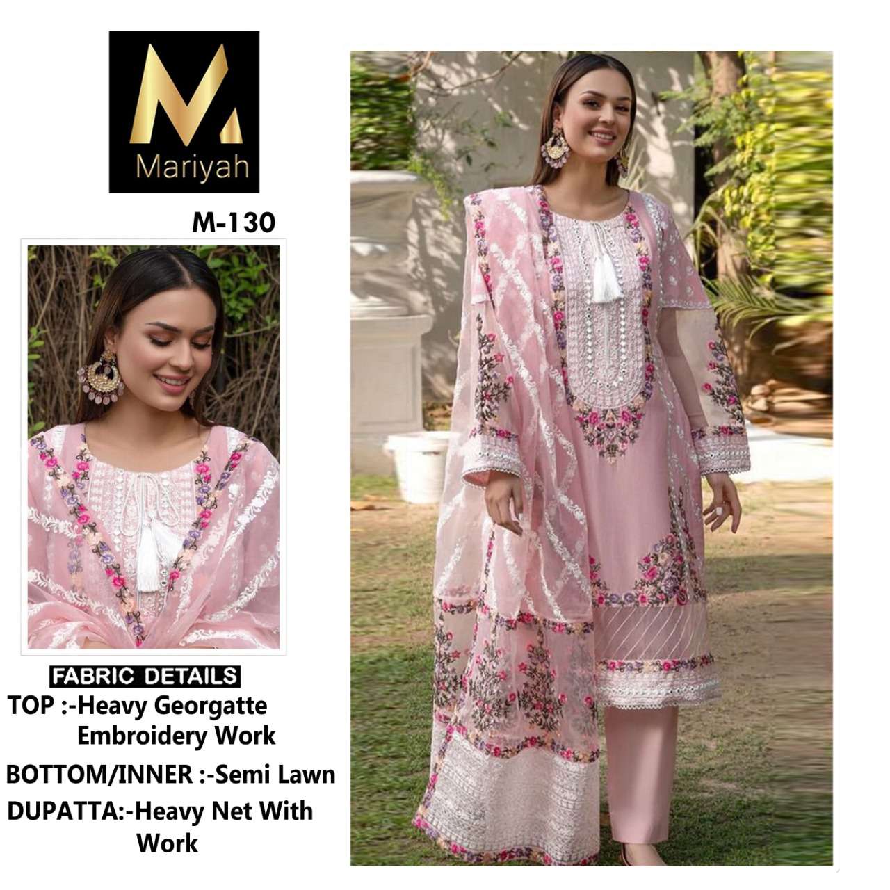 MARIYAH M-130 HIT DESIGN BY ASLIWHOLESALE GEORGETTE PAKISTANI DRESS