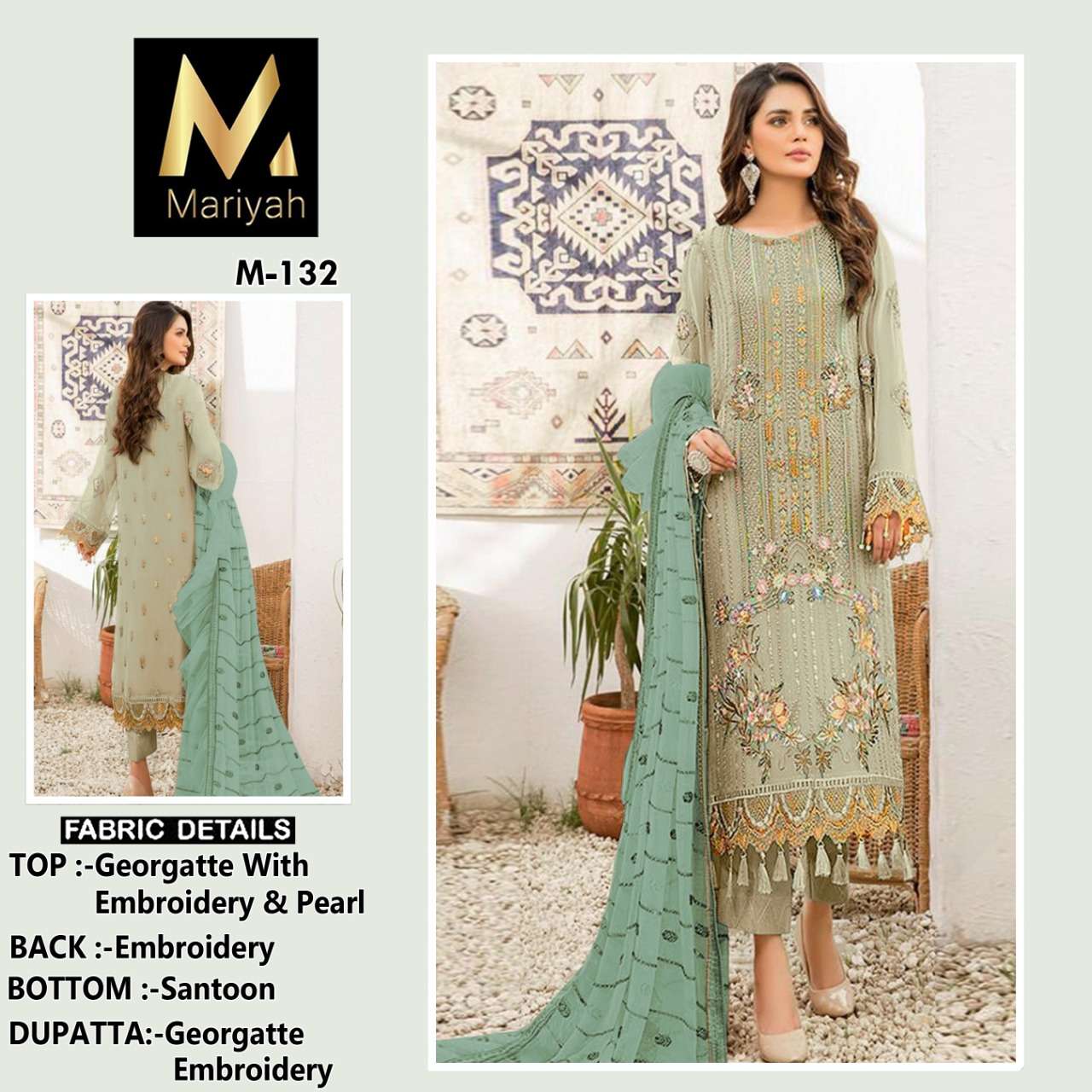 MARIYAH M-132 HIT DESIGN BY ASLIWHOLESALE GEORGETTE PAKISTANI DRESS