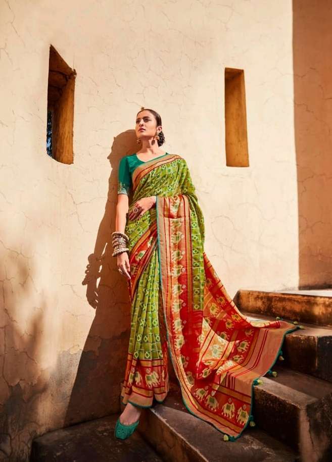 MEERA BRASSO BY KIMORA DESIGNER FANCY PRINT WORK SAREES