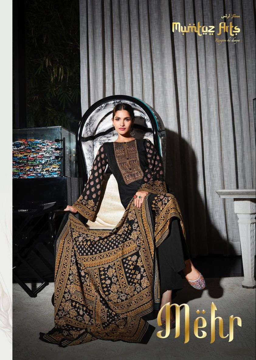 MEHR BY MUMTAZ ARTS 9001 TO 9008 SERIES PASHMINA EMBROIDERY DRESSES