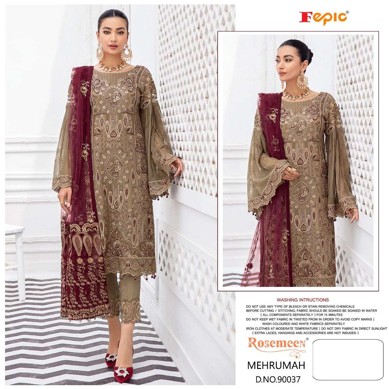 MEHRUMAH 90037 BY FEPIC GEORGETTE EMBROIDERY DRESS