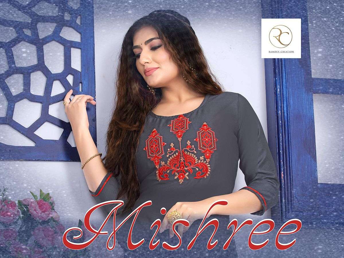 MISHREE BY ASLIWHOLESALE 1001 TO 1008 SERIES RAYON KURTIS