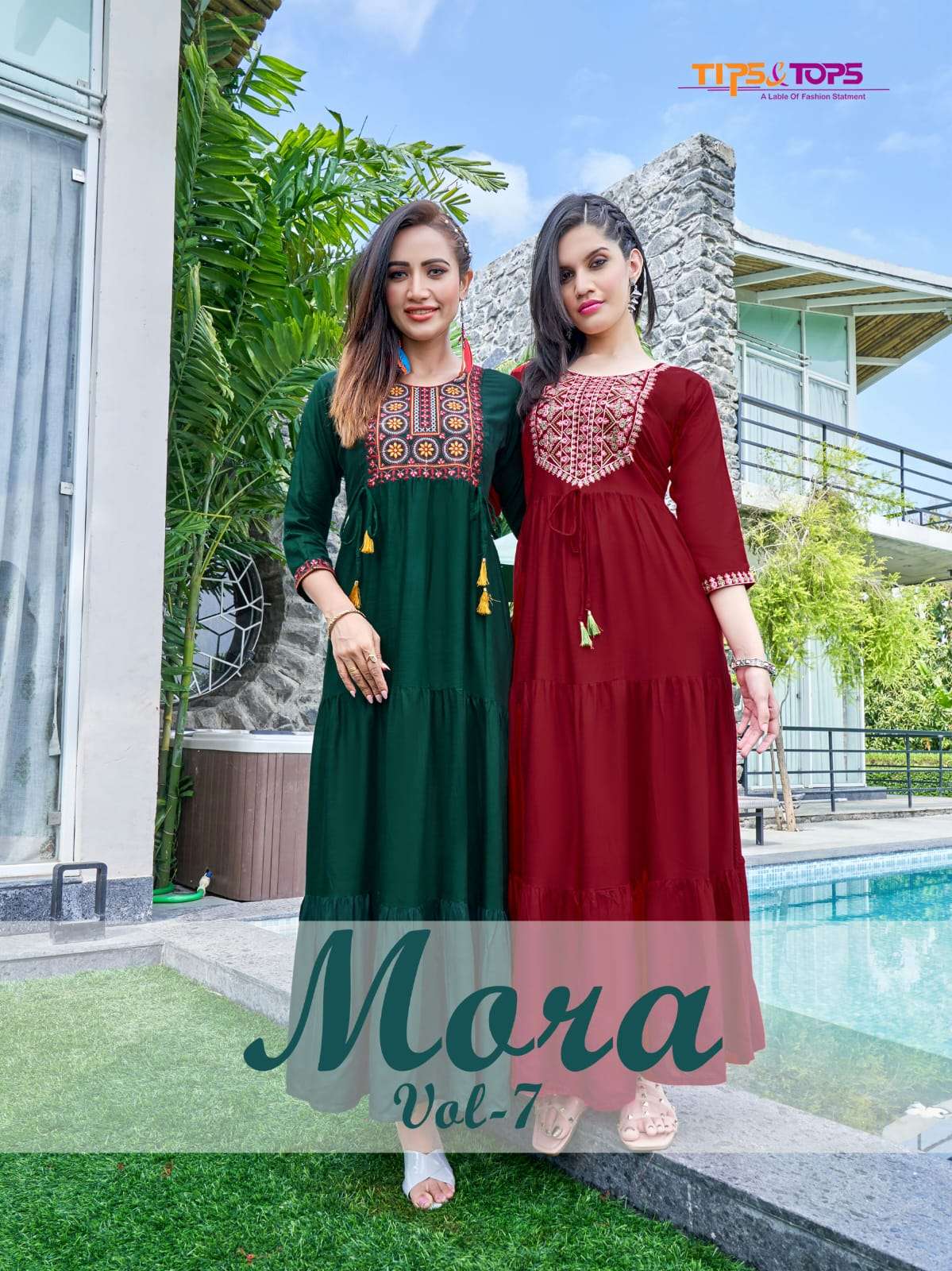 MORA VOL-7 BY TIPS & TOPS RAYON WORK GOWNS