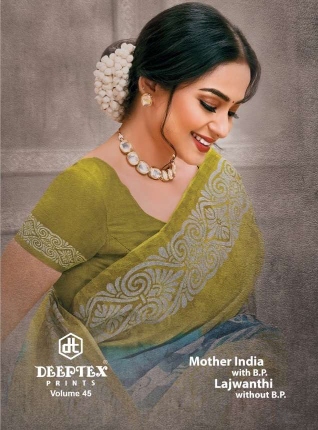 MOTHER INDIA VOL-45 BY DEEPTEX 4501 TO 4530 SERIES COTTON PRINT SAREES