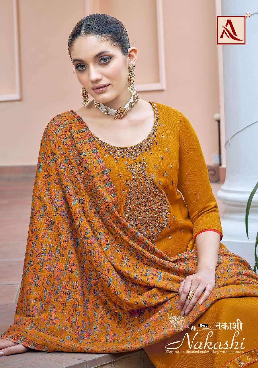 NAKASHI BY ALOK SUIT 1137-001 TO 1137-006 SERIES PASHMINA JACQUARD DRESSES