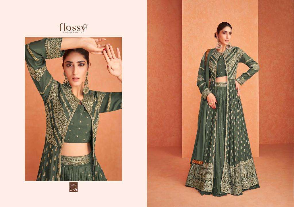 NAKSH COLOURS BY FLOSSY REAL GEORGETTE EMBROIDERY ANARKALI DRESSES