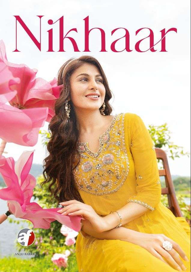 NIKHAAR BY ANJU FABRICS 7181 TO 7184 SERIES VISCOSE GEORGETTE DRESSES