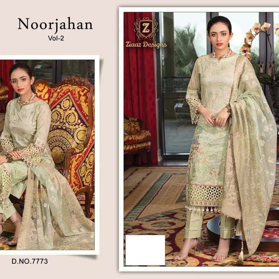 NOOR JAHAN VOL-2 BY ZIAAZ DESIGNS CAMBRIC COTTON PAKISTANI DRESS