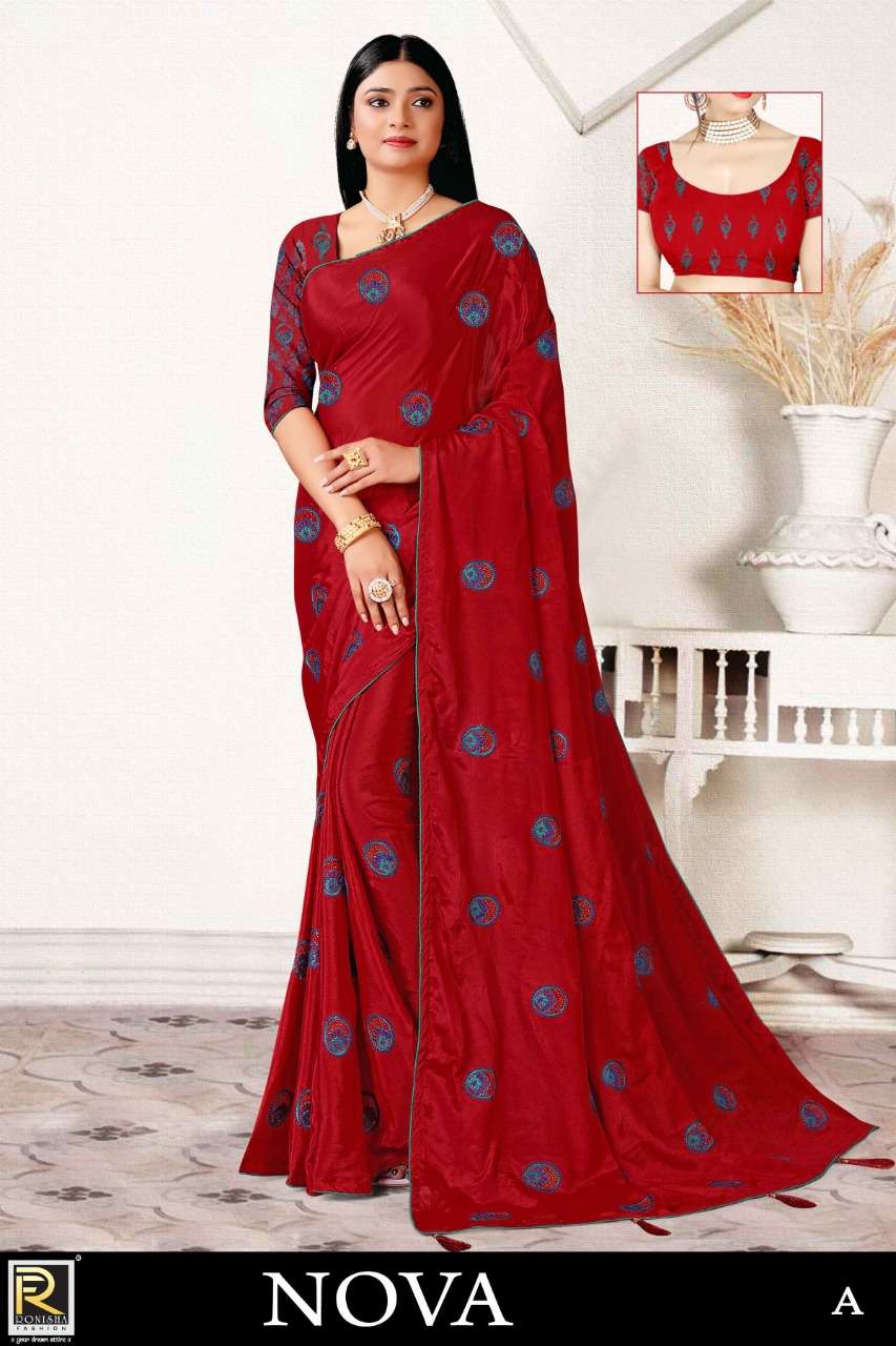 NOVA BY RONISHA FASHION DESIGNER CHINON EMBROIDERY SAREES